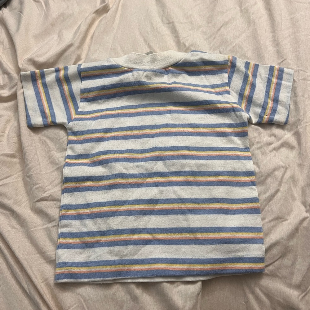 Striped Kids Shirt - Blue, Yellow, White vintage